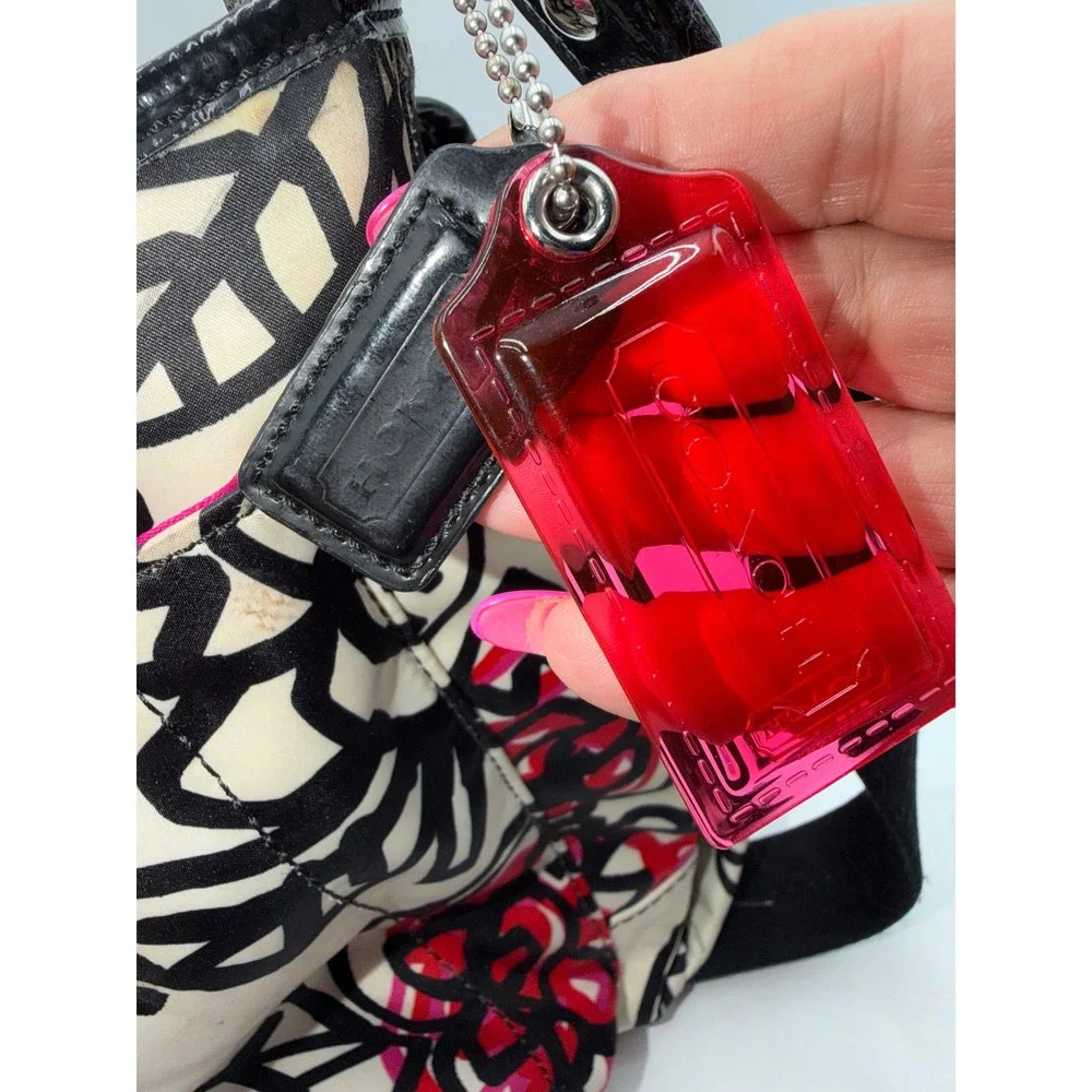 Coach Poppy Graffiti Floral Messenger Bag F16915 Crossbody Red Black Cream